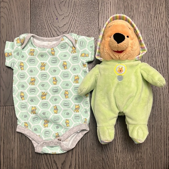Disney Other - Disney Winnie the Pooh Bodysuit with Pooh Bear Plush 0-3m